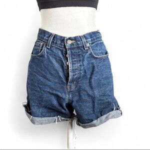 RW&CO. Dark Blue High-Waist Cutoff Denim Shorts
